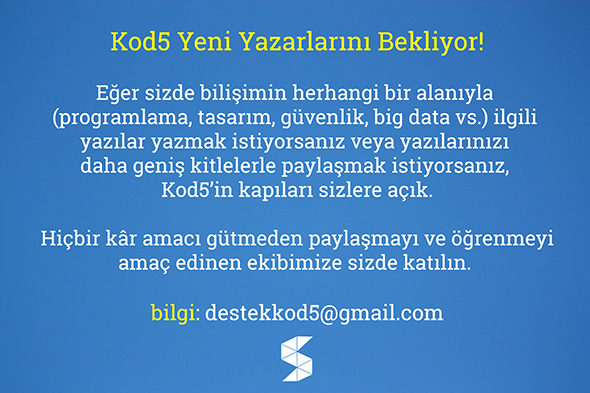 KOD5`te Yazmak İster misiniz?